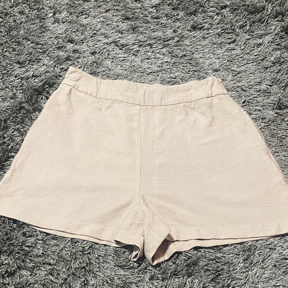 Leith High Waist Cream Shorts